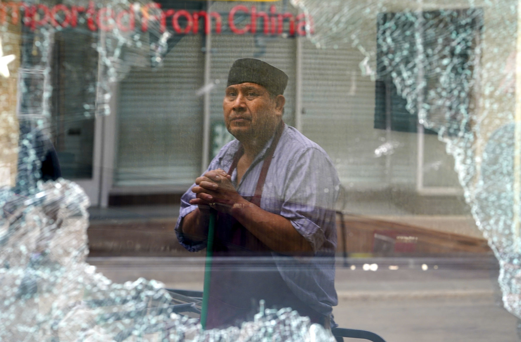 Cleanup after damage Downtown June 1